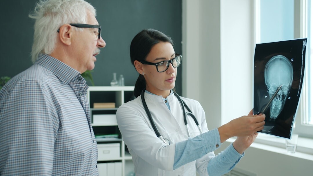 elderly person at doctor checkup