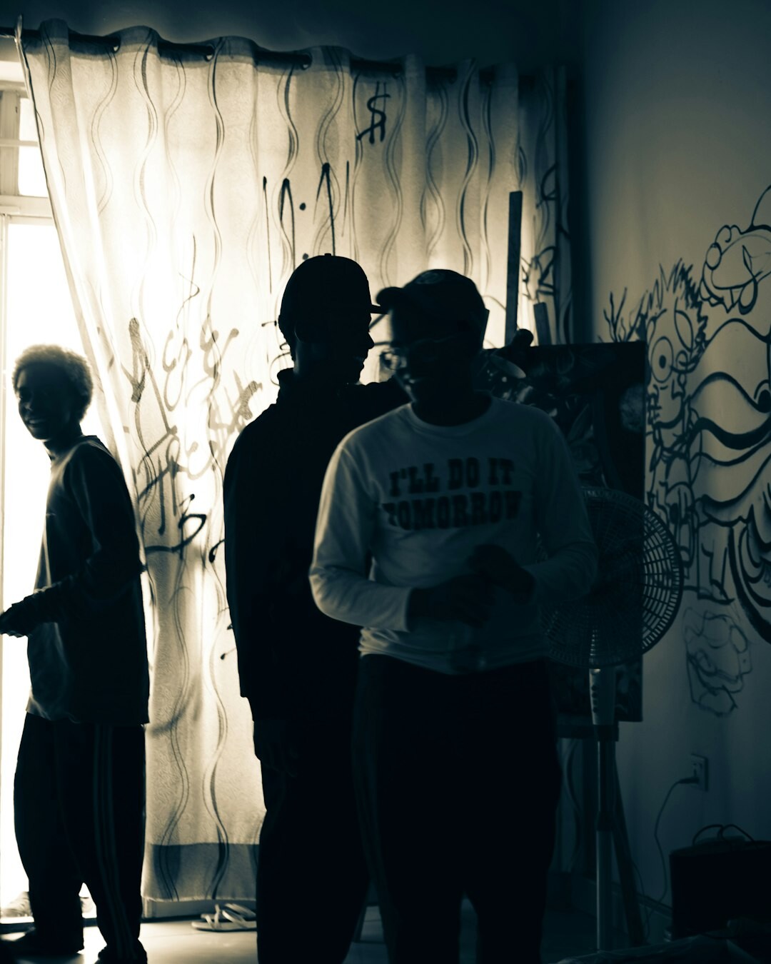 elderly people painting together